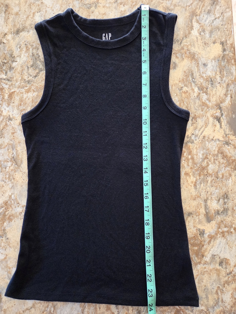 GAP Black Modern Crewneck Tank Top Sz M - Picture 7 of 9